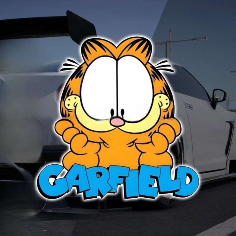 Car Accessories Decoration - クリエイティブな漫画風のかわいいガーフィールドの車用ステッカー、パーソナライズされたプリントカーステッカー、バイクや電気自動車の装飾ステッカー