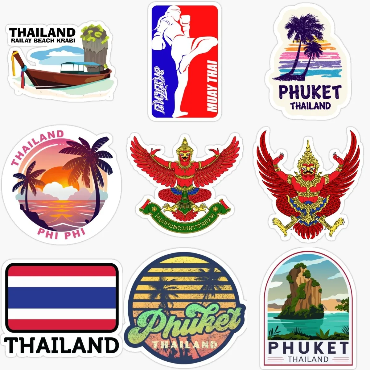 Car Accessories Thailand - T タイ国旗風景エンブレムクリエイティブアクセサリーステッカー装飾壁冷蔵庫車のヘルメットキャンピングカーバンパー自転車デカール