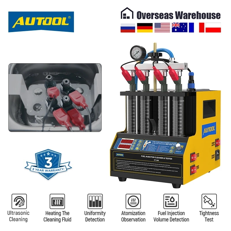 Fuel Injector Cleaner - ﻿ AUTOOL 4気筒車用燃料噴射装置テスタークリーナー CT160 110V GDI燃料噴射装置加熱テスターマシン
