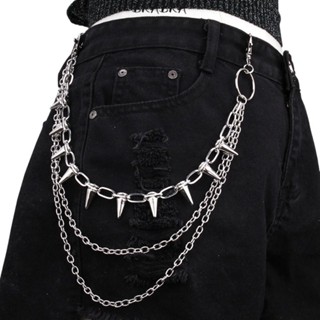 Car Accessories Gifts For Men - ユニセックス ヒップホップ パンクロック メタル ウエストチェーン パンツキーリング