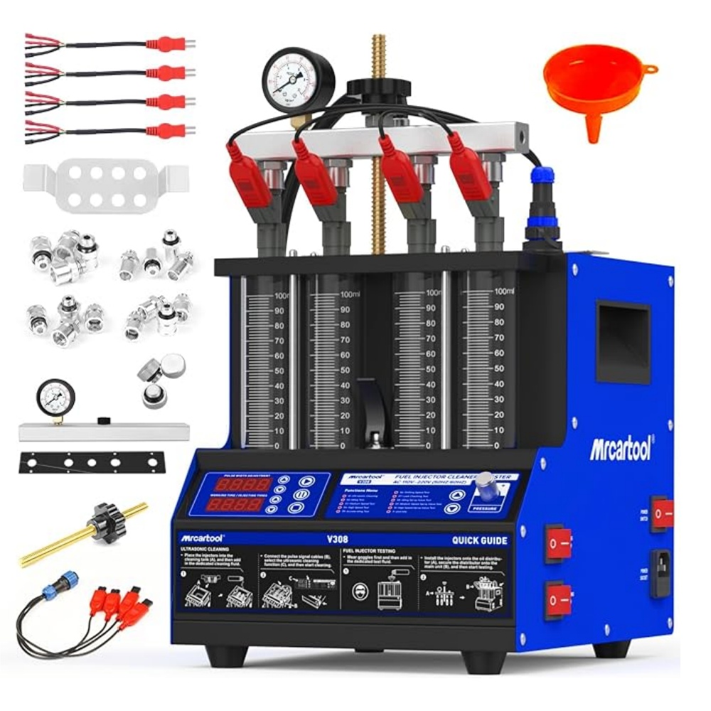Fuel Injector Cleaner - V308 燃料インジェクタークリーナーテスターマシン パルス洗浄 ガソリンインジェクター加熱超音波洗浄、漏れ検査、均一性、噴霧の密着性、噴射量をテスト、車両対応
