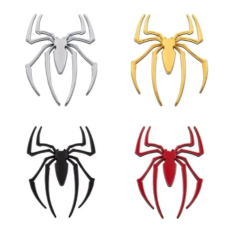 Car Accessories Sticker - 3Dメタルカーステッカー、スパイダーカーロゴ、クロームバッジ、カーバッジデカール、車型デコレーション、車外装アクセサリー