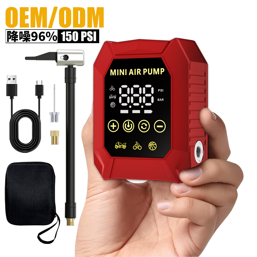 Car Portable Tire Inflator - 150psi携帯型車用エアポンプ ワイヤレスデジタルディスプレイ搭載 ポータブルエアコンプレッサー 多機能タイヤインフレータ