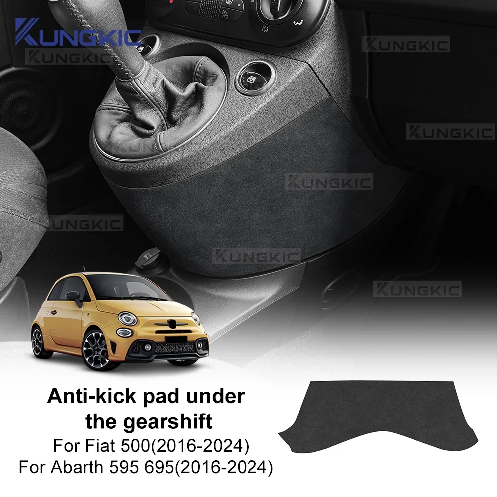 Car Accessories Under 500 - フィアット500アバルト595/695 2016-2024年式 左ハンドル/右ハンドル対応 トップスエードステッカー 車用アンチキックパッド ギアシフト下インテリアトリムアクセサリー