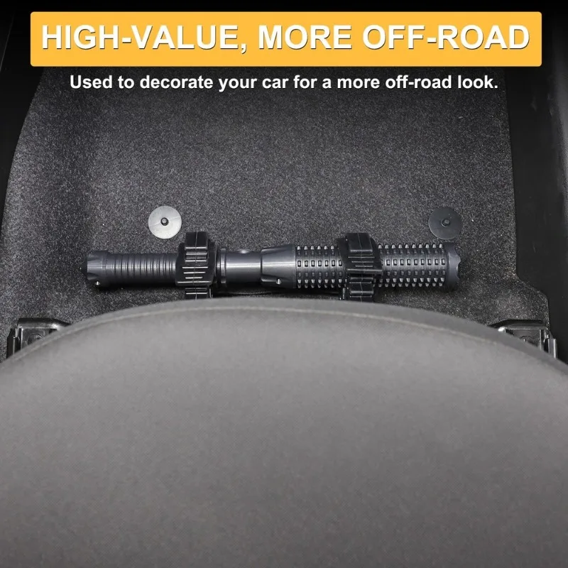 Car Accessories Under 500 - フィアット 500 2016-2024 アルミ合金製 ブラック 車用シート下懐中電灯ホルダーブラケット