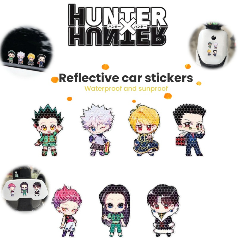 Car Accessories Sticker - アニメフルタイムハンター 強力反射警告カーステッカー 電気自動車用傷防止バイクヘルメット装飾ステッカー