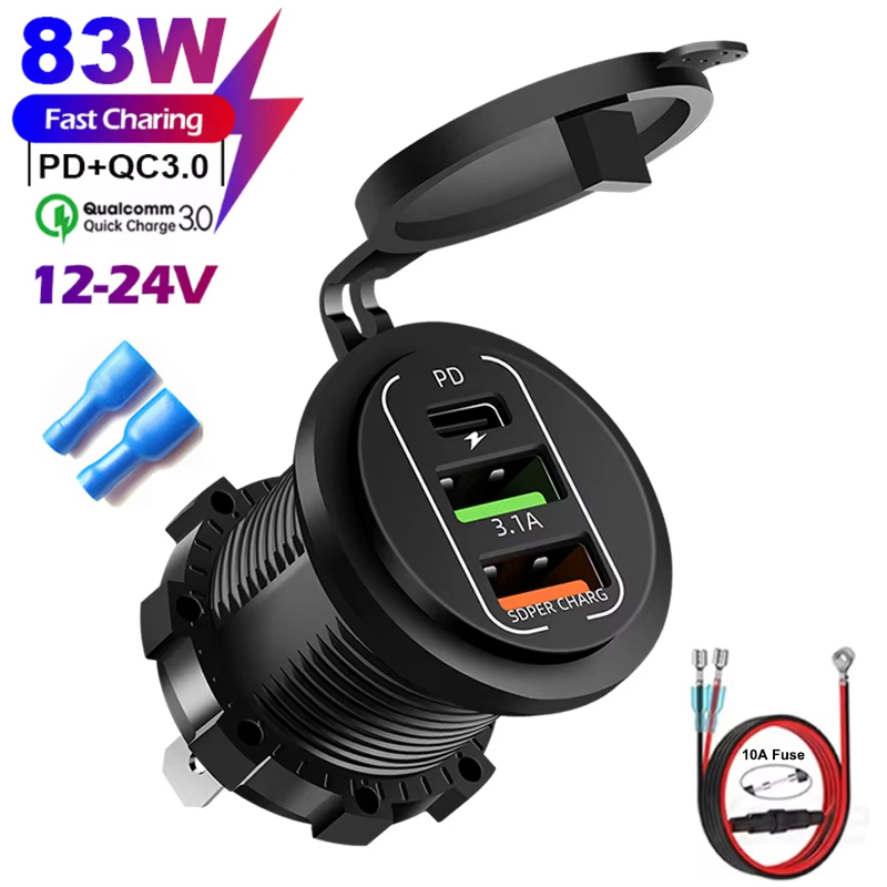 Car Accessories Thailand - 83 ワット最大電話充電器ソケット 45 ワット PD +