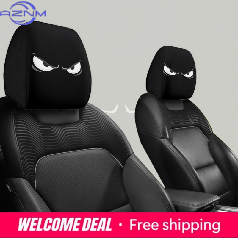 Car Accessories Evil Eye - 邪眼プリントカーヘッドレストカバー2個セット | 100%耐久性があり、快適でぴったりフィットします | 激安セール 車内装飾アクセサリー