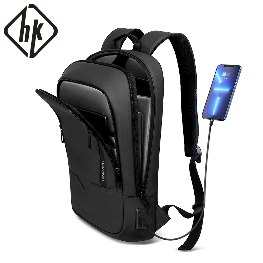 Car Accessories Gifts For Men - HK スリムビジネスバックパック メンズ 17.3インチ ノートパソコンバッグ USBポート付き