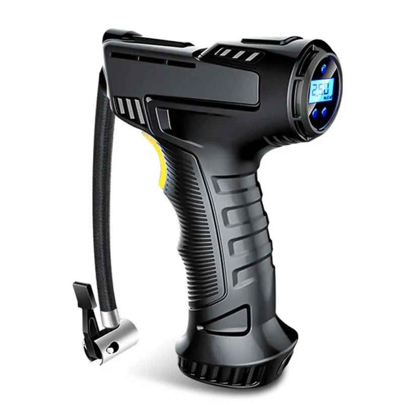 Car Portable Tire Inflator - 車用エアコンプレッサー 自動充電式 ワイヤレス/有線 タイヤインフレータ デジタルポータブルカーエアポンプ 車/自転車用