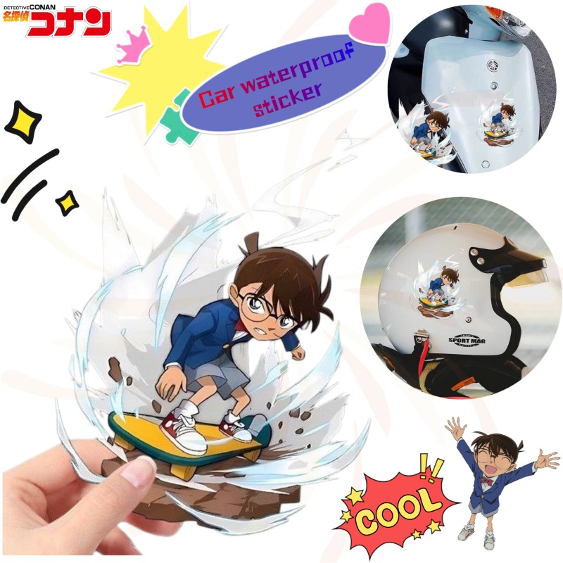Car Accessories Decoration - 名探偵コナン漫画スケートボードステッカー、防水デカール、車、バイク、電気自動車、ケース、荷物の装飾用