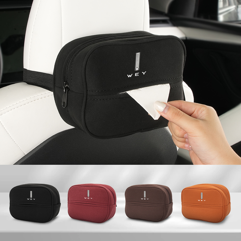 Car Accessories Under 500 - 車のシートバックティッシュボックス紙収納袋ナプキンホルダーアクセサリーWEYタンク500マキアートコーヒー01 02 2021-2022用