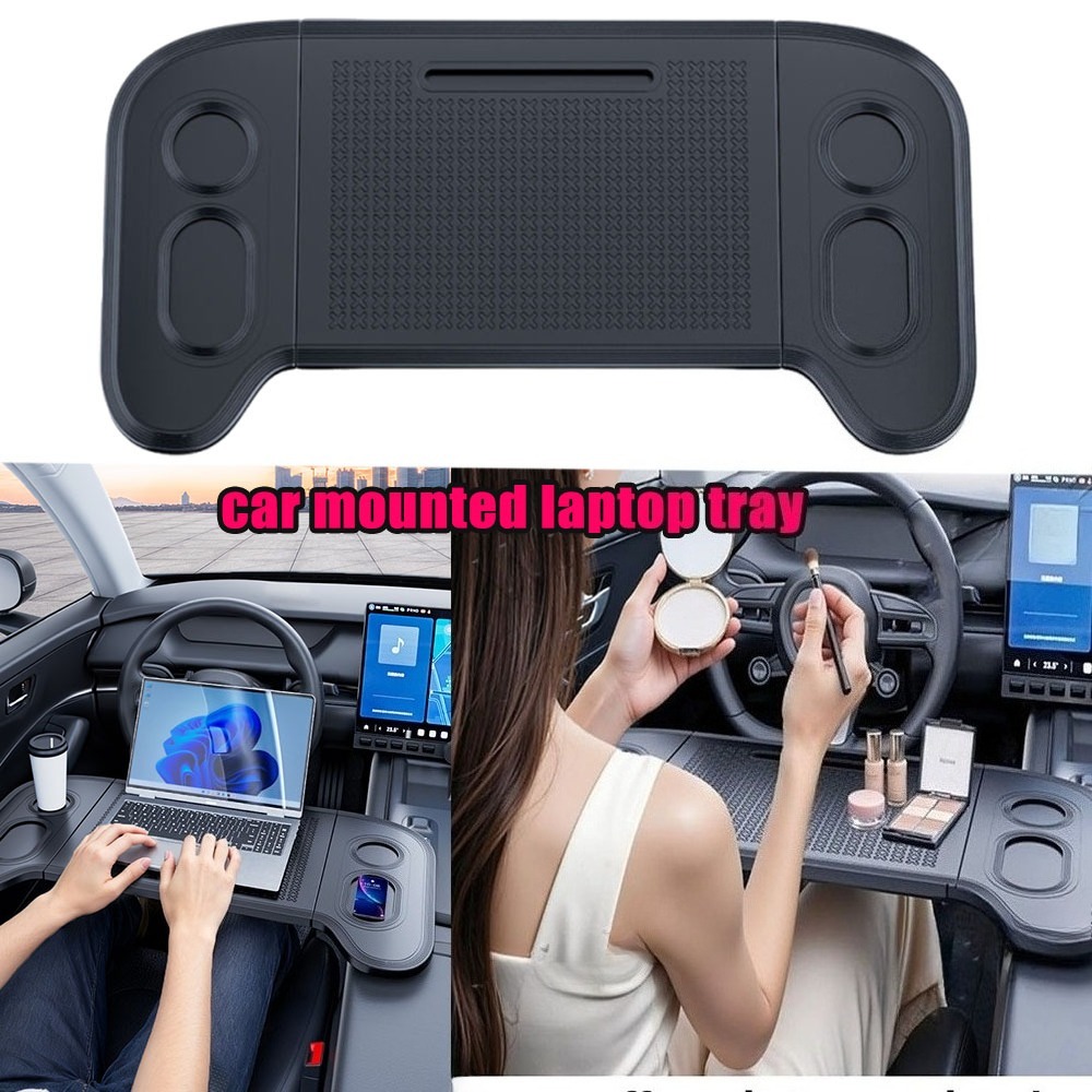 Car Accessories For Camping - 折りたたみ式車載ラップトップデスク、ハンドルトレイ、運転手、旅行者、トラック、通勤、ロードトリップ、キャンプ、SUV、RV、セダン用自動車アクセサリー