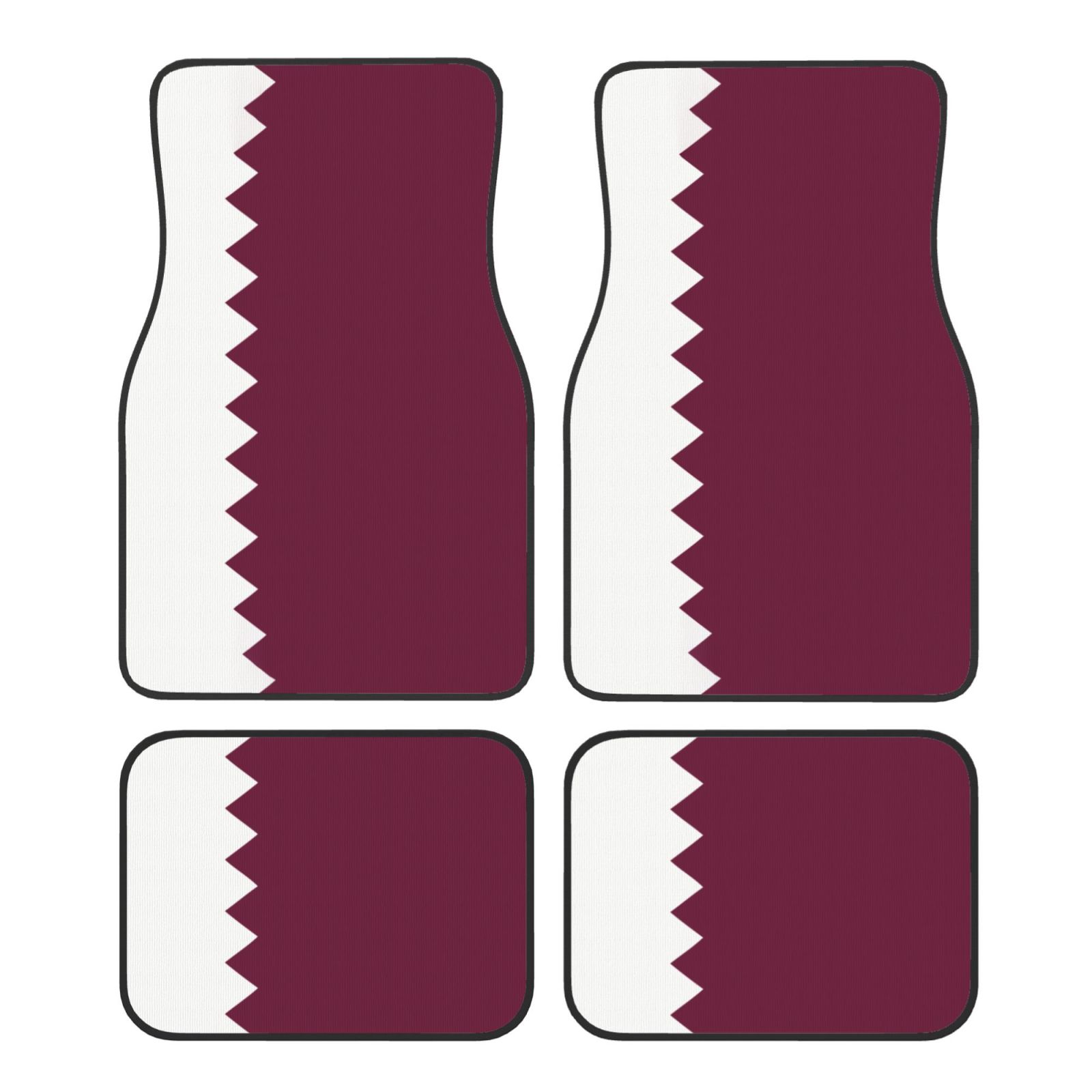 Car Accessories Qatar - カタール国旗柄 車用フロアマット 4枚セット 滑り止め 前後足元マット SUV