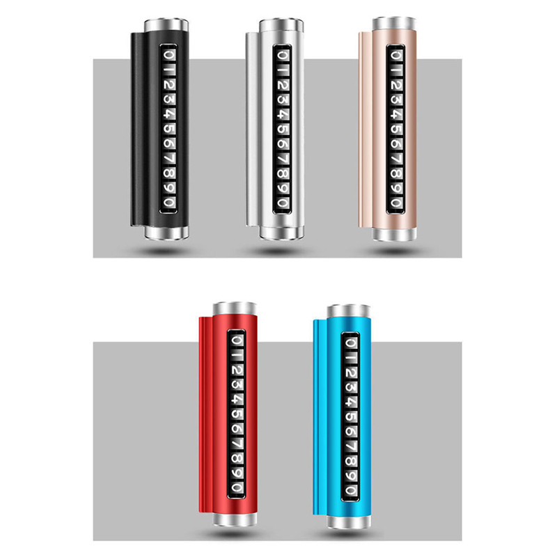 Car Accessories Sticker - 金属製車用一時駐車カード 回転式電話番号プレート アルミステッカー 駐車停止 車内装飾 自動車アクセサリー