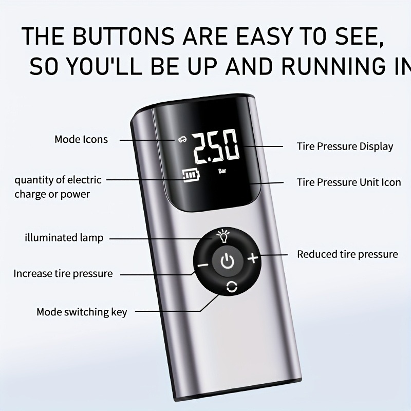 ポータブルカーエアポンプタイヤインフレータ電動エアコンプレッ - Car Portable Tire Inflator のレビューと価格