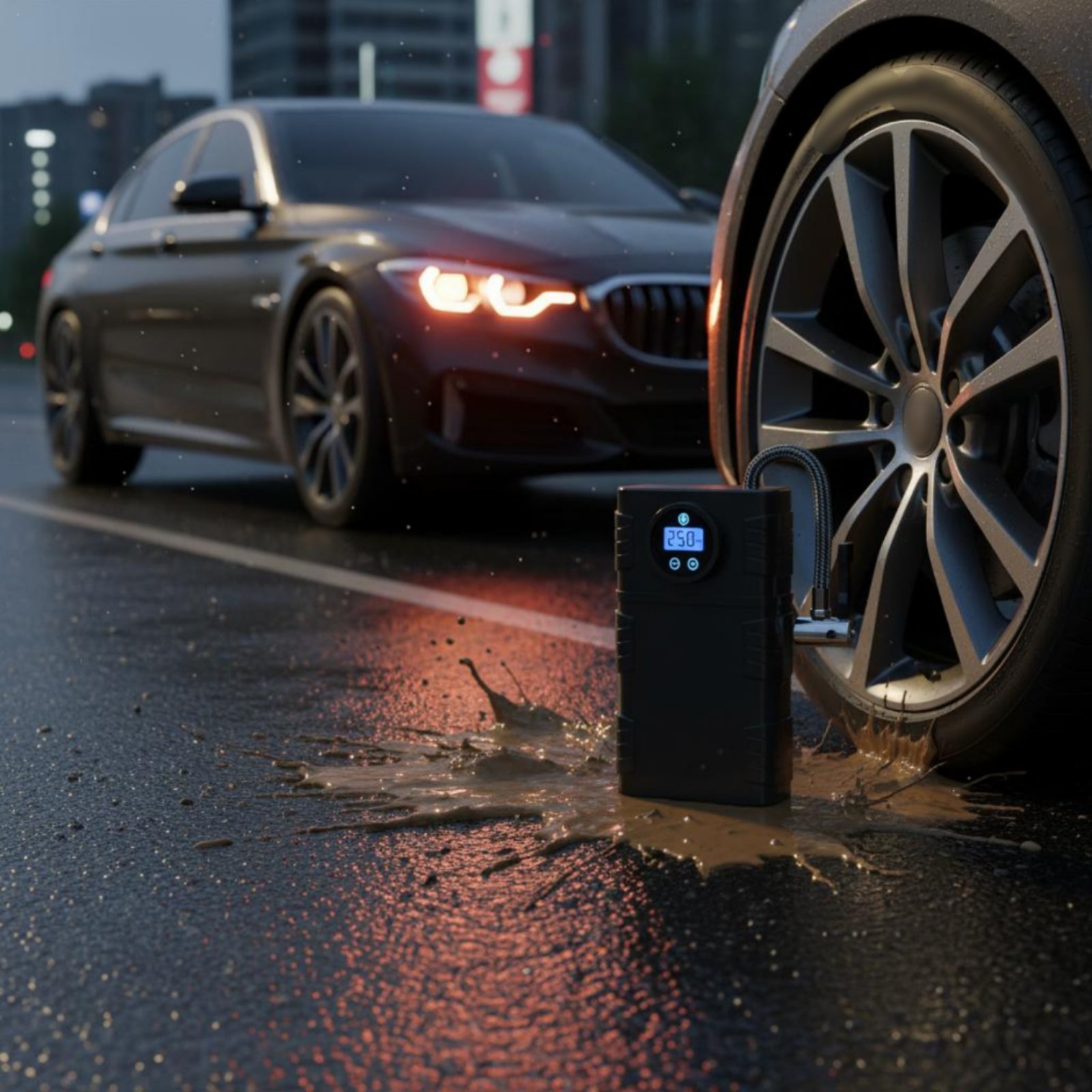 ポータブルタイヤインフレーターコードレスエンジンポータブルカ - Car Portable Tire Inflator のレビューと価格