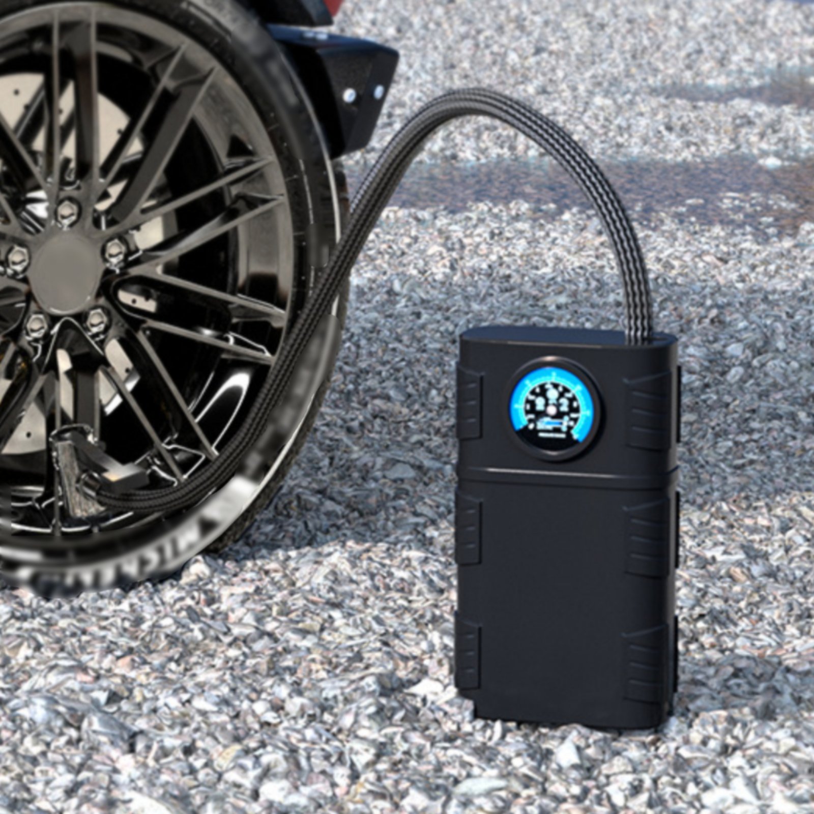 ポータブルタイヤインフレーターコードレスエンジンポータブルカ - Car Portable Tire Inflator のレビューと価格