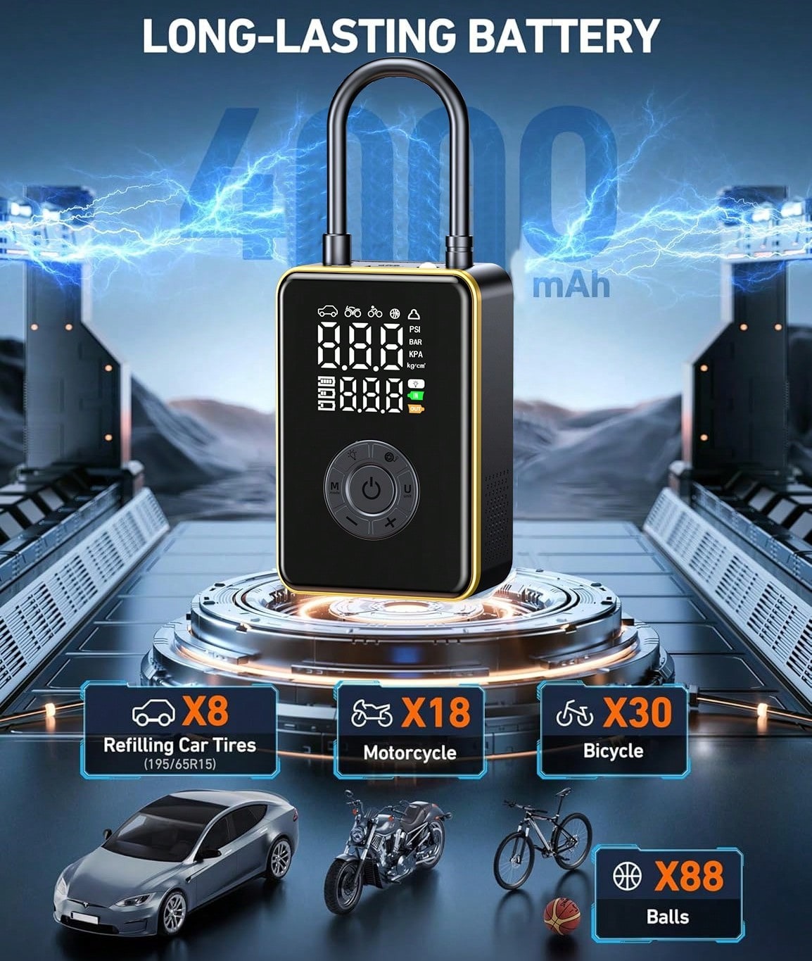 タイヤインフレーターポータブルエアコンプレッサー、超高速充填 - Car Portable Tire Inflator のレビューと価格