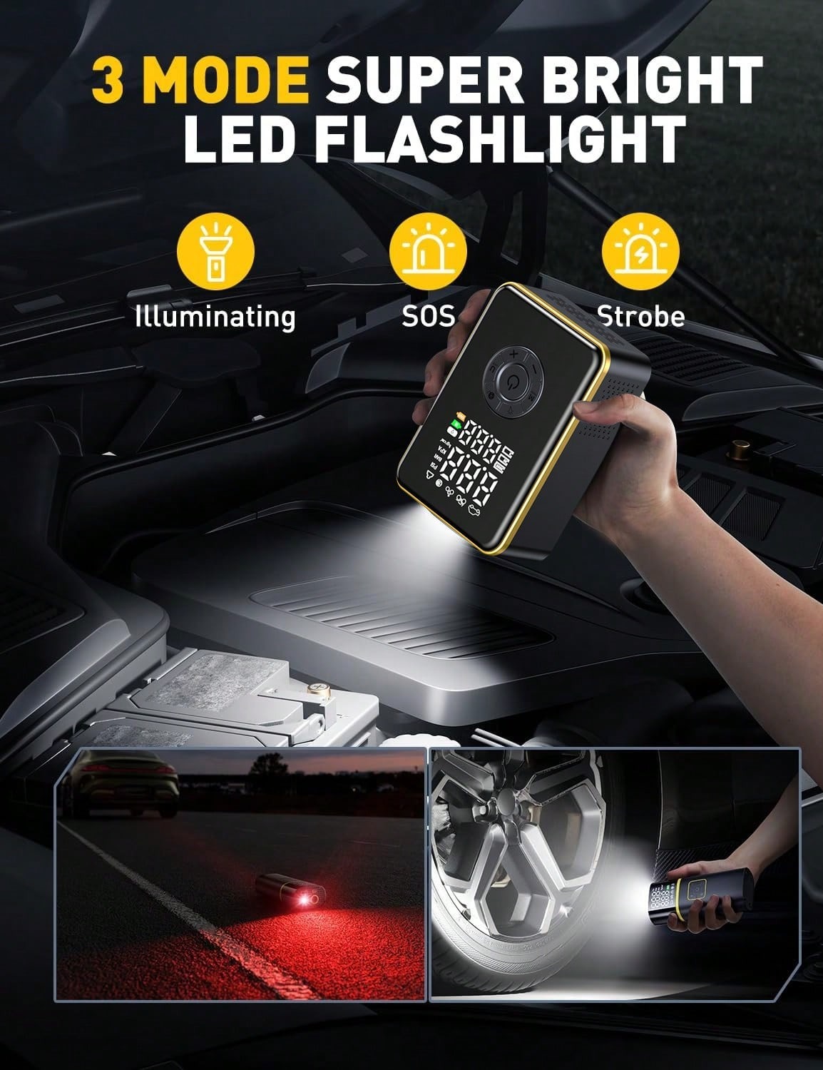 タイヤインフレーターポータブルエアコンプレッサー、超高速充填 - Car Portable Tire Inflator のレビューと価格