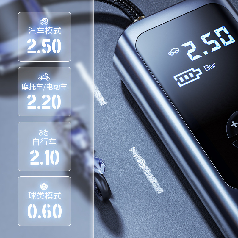 ワイヤレス充電式カータイヤインフレータ – デジタル圧力表示 - Car Portable Tire Inflator のレビューと価格