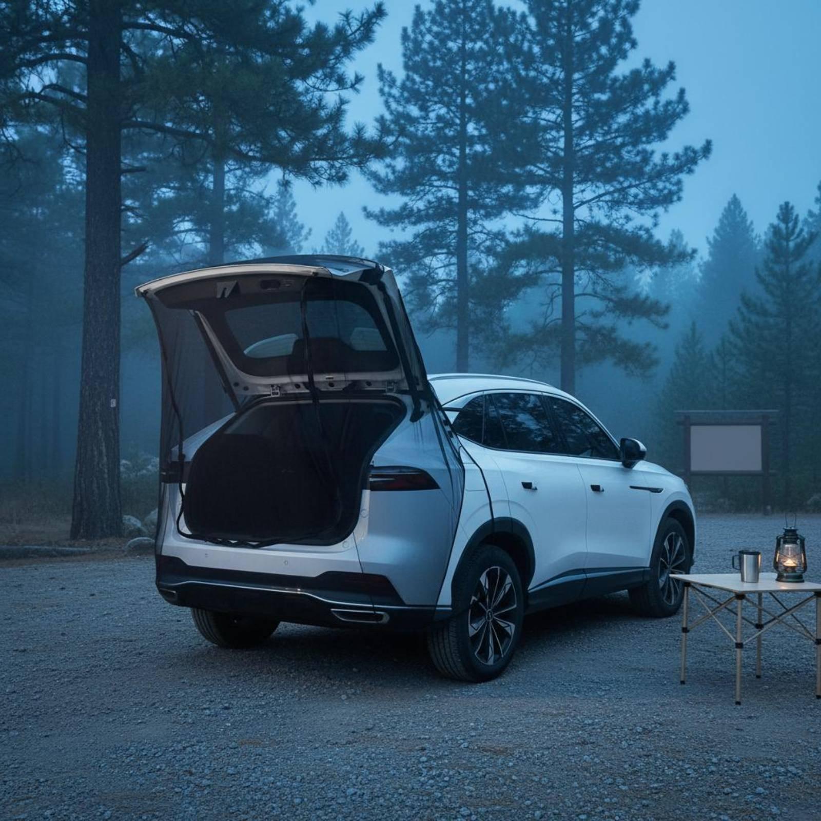 リアドアメッシュ蚊帳テールゲートテント屋外キャンプアクセサリ - Car Accessories For Camping のレビューと価格