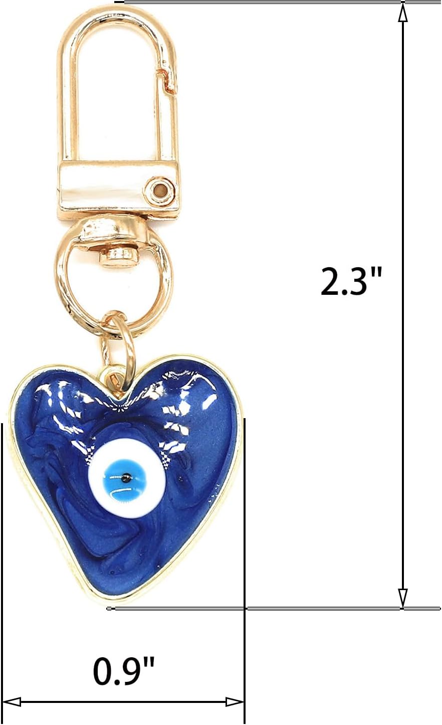 邪眼キーホルダー スウェットハートキーホルダー 女性男性用保 - Car Accessories Evil Eye のレビューと価格
