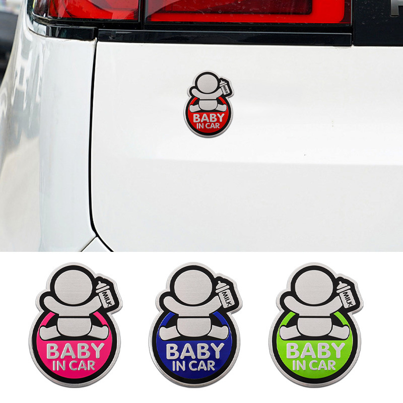 高品質修正 3D 金属アルミ合金警告車のステッカー BABY - Car Accessories Sticker のレビューと価格
