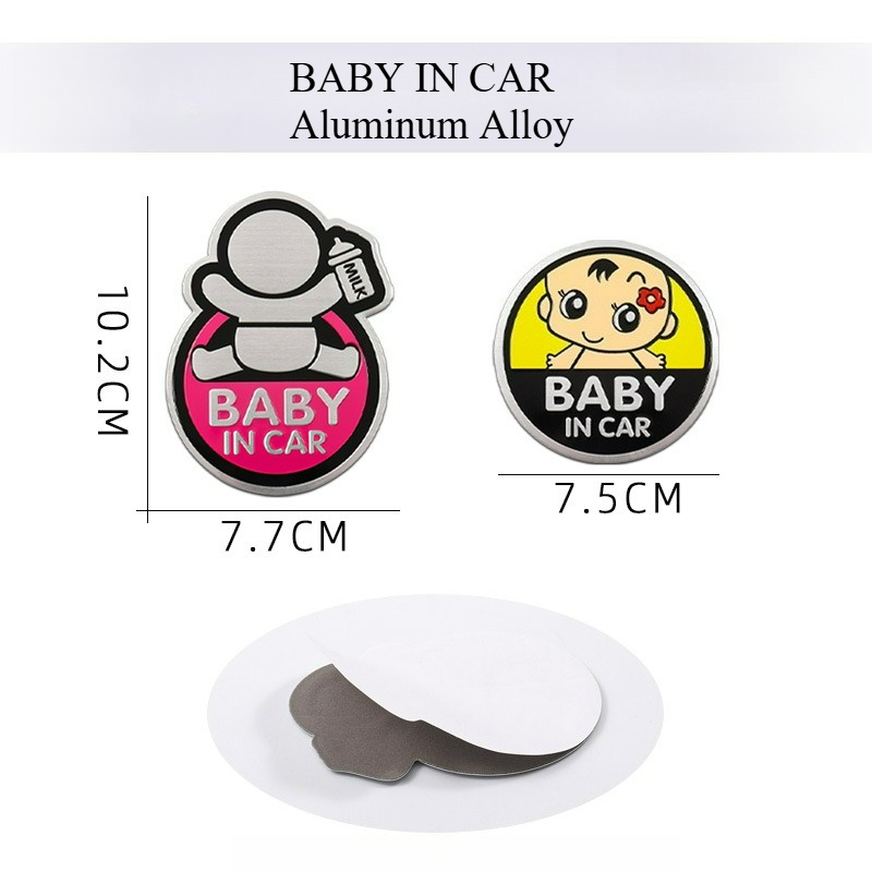 高品質修正 3D 金属アルミ合金警告車のステッカー BABY - Car Accessories Sticker のレビューと価格