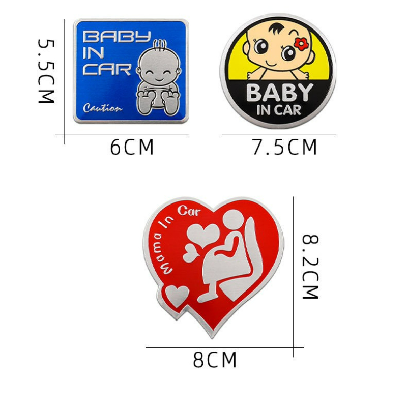 高品質修正 3D 金属アルミ合金警告車のステッカー BABY - Car Accessories Sticker のレビューと価格