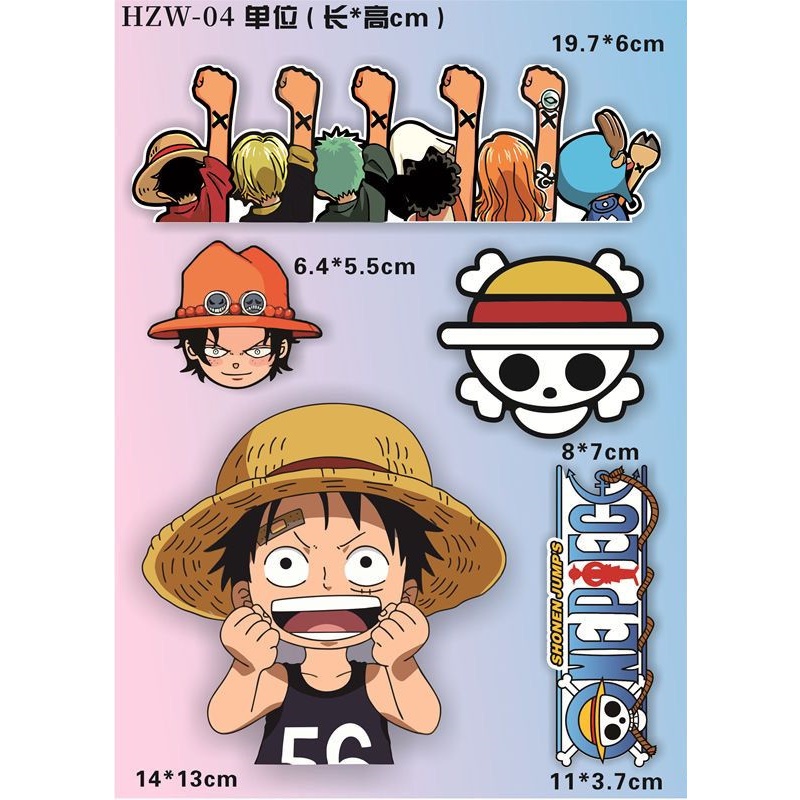 ワンピース電気自動車用カーステッカー、ルフィの漫画風デコレー - Car Accessories Decoration のレビューと価格