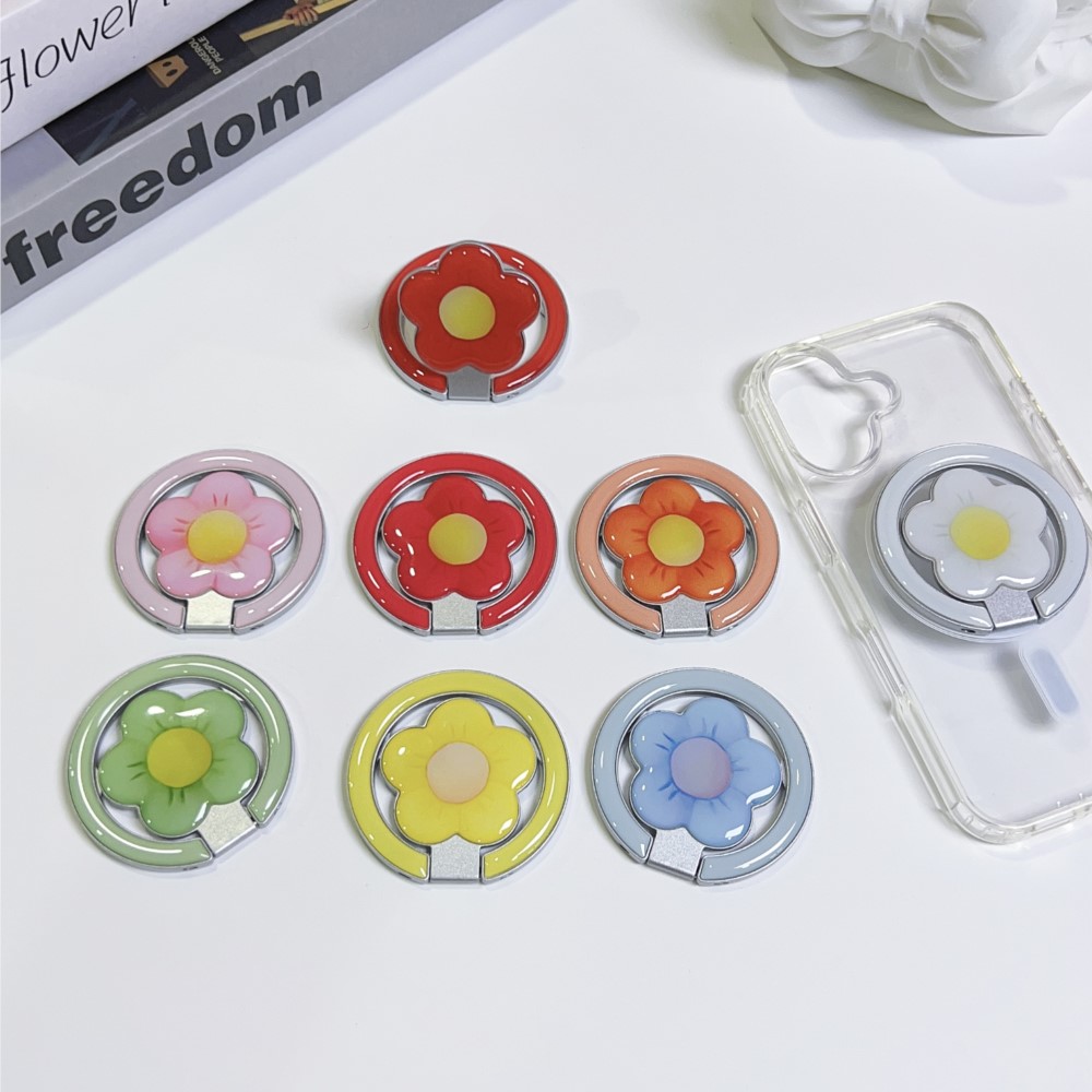 花型マグネット式折りたたみキックスタンド付きスマホリングホル - Car Accessories Decoration のレビューと価格
