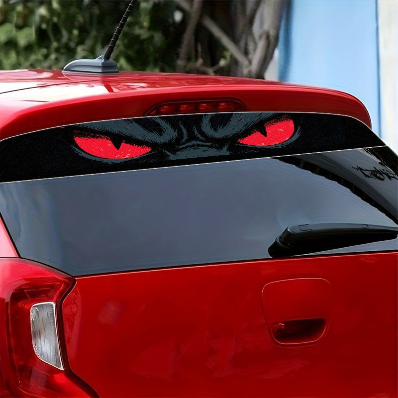 車のフロントガラス用サンバイザーバナーデカール 悪魔の赤い目 - Car Accessories Evil Eye のレビューと価格