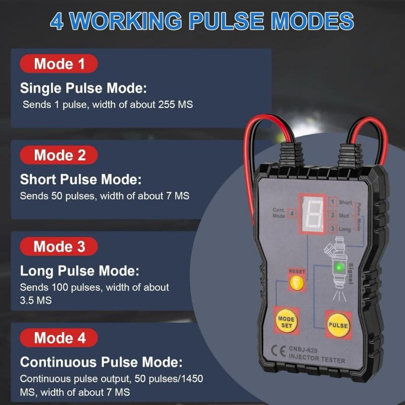 車用燃料噴射装置テスター ポータブル 4パルスモード 燃料シ - Fuel Injector Cleaner のレビューと価格