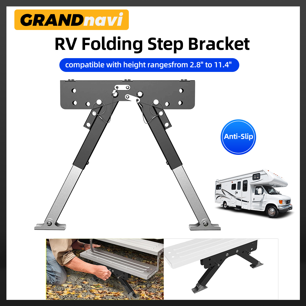 ヘビーデューティーRVエントリーステップスタビライザー折りた - Car Accessories For Camping のレビューと価格