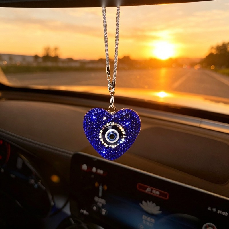 車のペンダント、創造的なダイヤモンドがちりばめられた邪視のハ - Car Accessories Evil Eye のレビューと価格