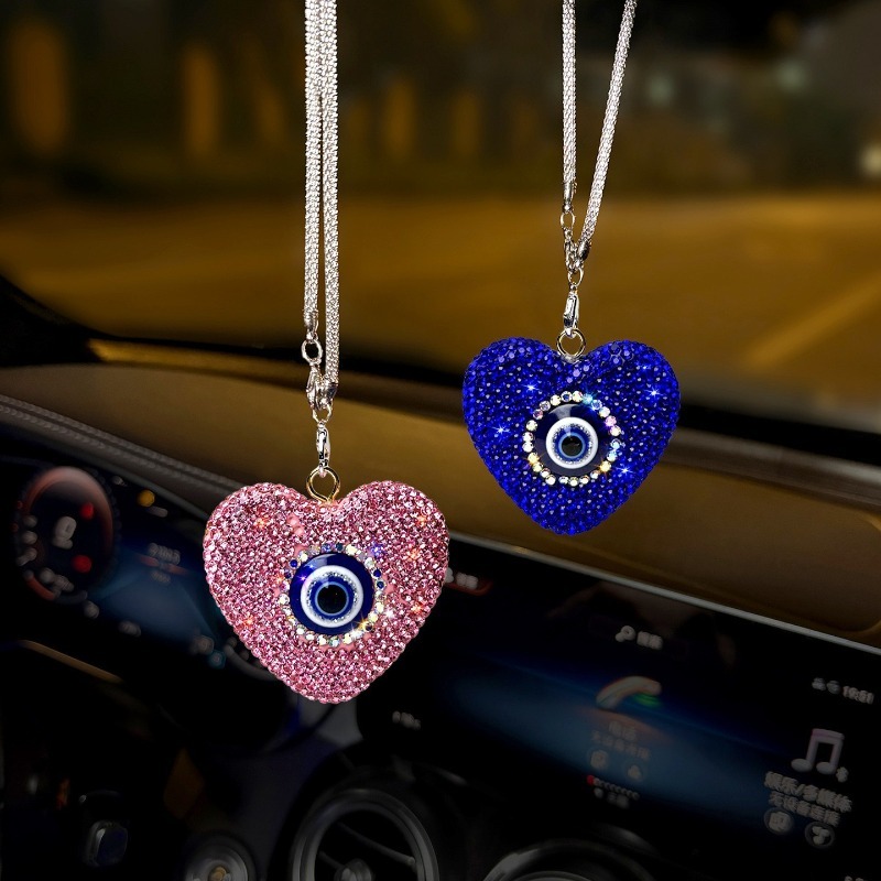 車のペンダント、創造的なダイヤモンドがちりばめられた邪視のハ - Car Accessories Evil Eye のレビューと価格