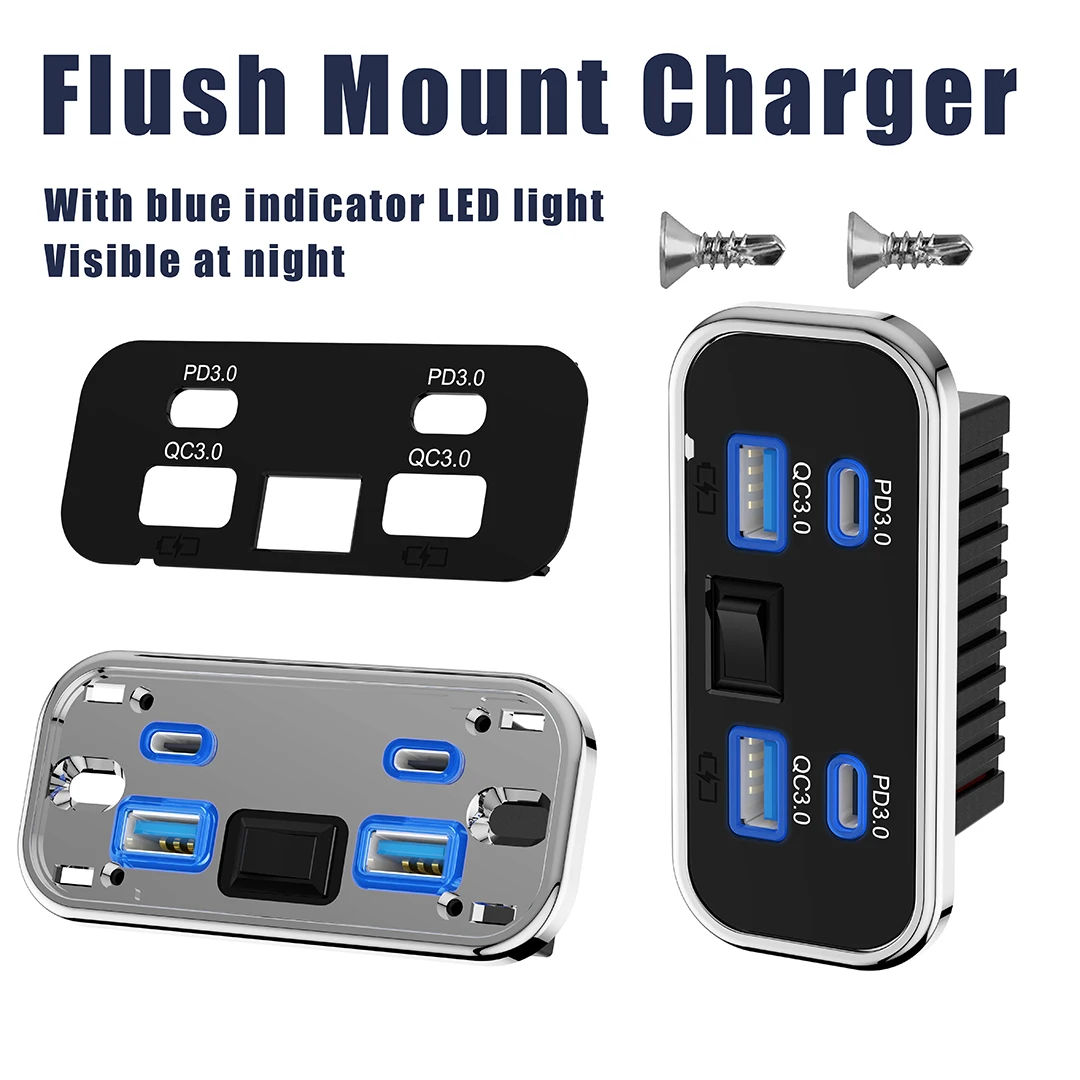 76W デュアルPD デュアルQC3.0 タイプC USB急 - Car Accessories Thailand のレビューと価格