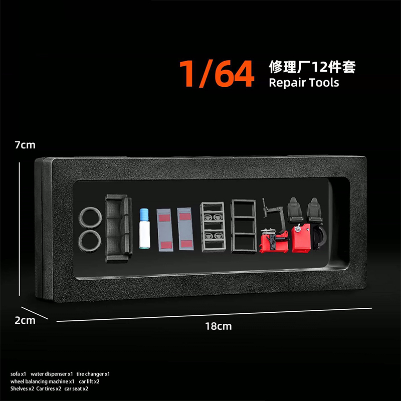 1:64スケール 車修理工場 プロップセット シーンモデル  - Car Accessories Decoration のレビューと価格