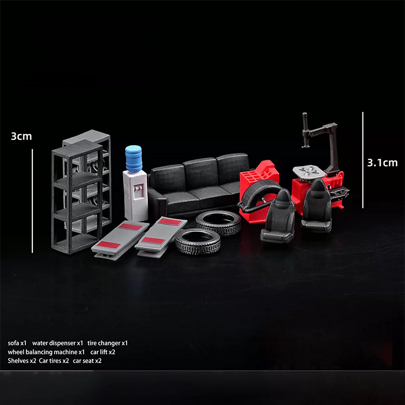 1:64スケール 車修理工場 プロップセット シーンモデル  - Car Accessories Decoration のレビューと価格
