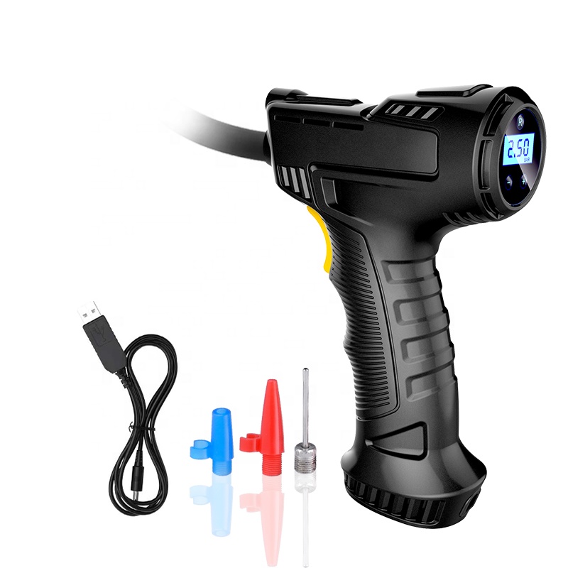 150PSI 120W ポータブルデジタル充電式電動エアポン - Car Portable Tire Inflator のレビューと価格