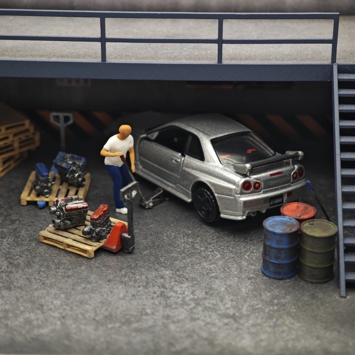 1:64 車模型修理工場シーン装飾、ジャッキ、ミニフィギュア - Car Accessories Decoration のレビューと価格