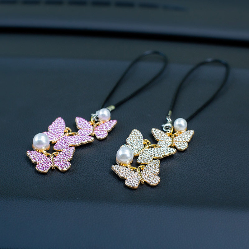 蝶々の車用吊り下げペンダント装飾品、車のバックミラーチャーム - Car Accessories Evil Eye のレビューと価格