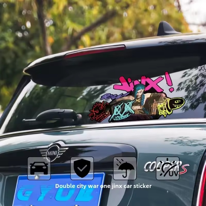 Arcane Jinx グラフィティ反射車ステッカー電動バイ - Car Accessories Decoration のレビューと価格