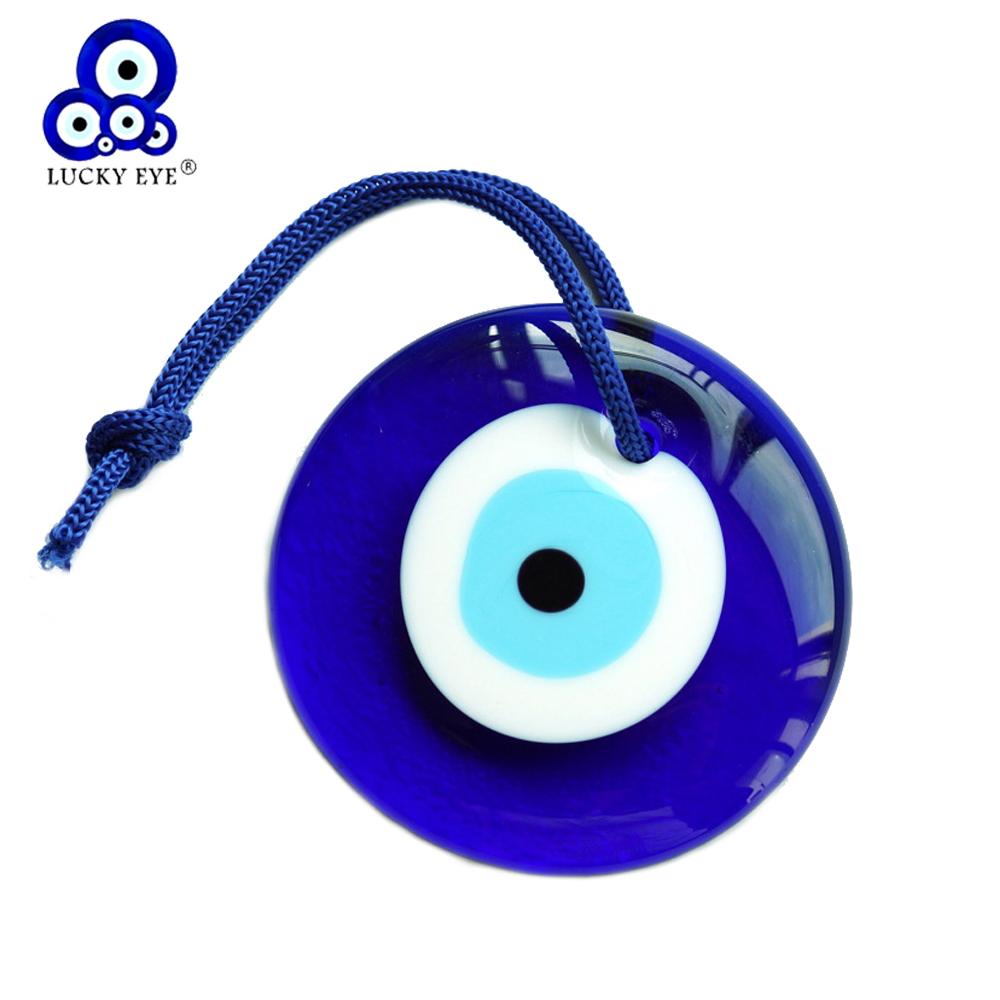 ラッキーアイガラスブルートルコ邪眼ペンダント壁掛け装飾ロープ - Car Accessories Evil Eye のレビューと価格
