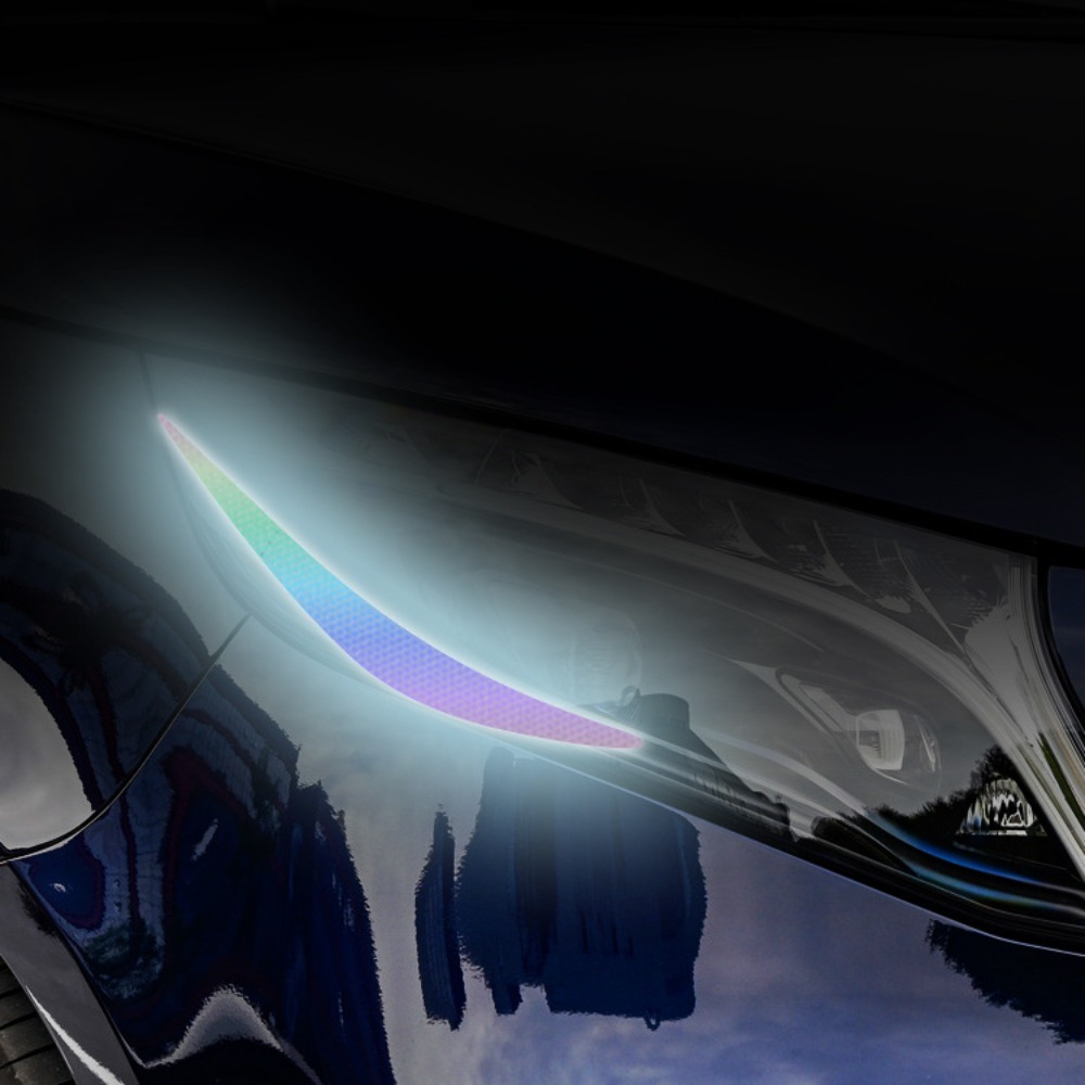 2 ピース/1 ペア反射アイライナー車のヘッドライト眉毛ステ - Car Accessories Evil Eye のレビューと価格