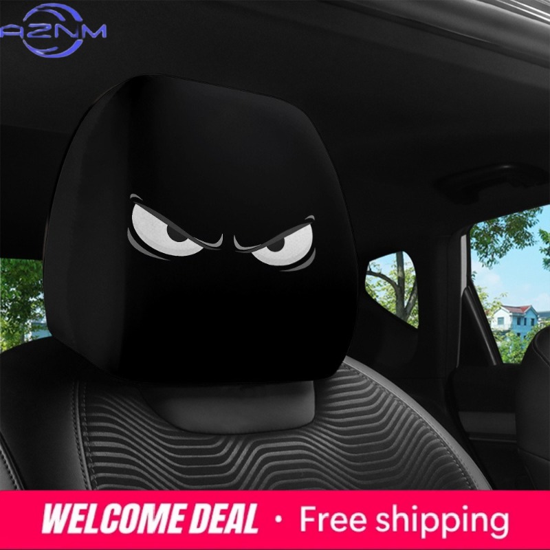邪眼プリントカーヘッドレストカバー2個セット |   100 - Car Accessories Evil Eye のレビューと価格