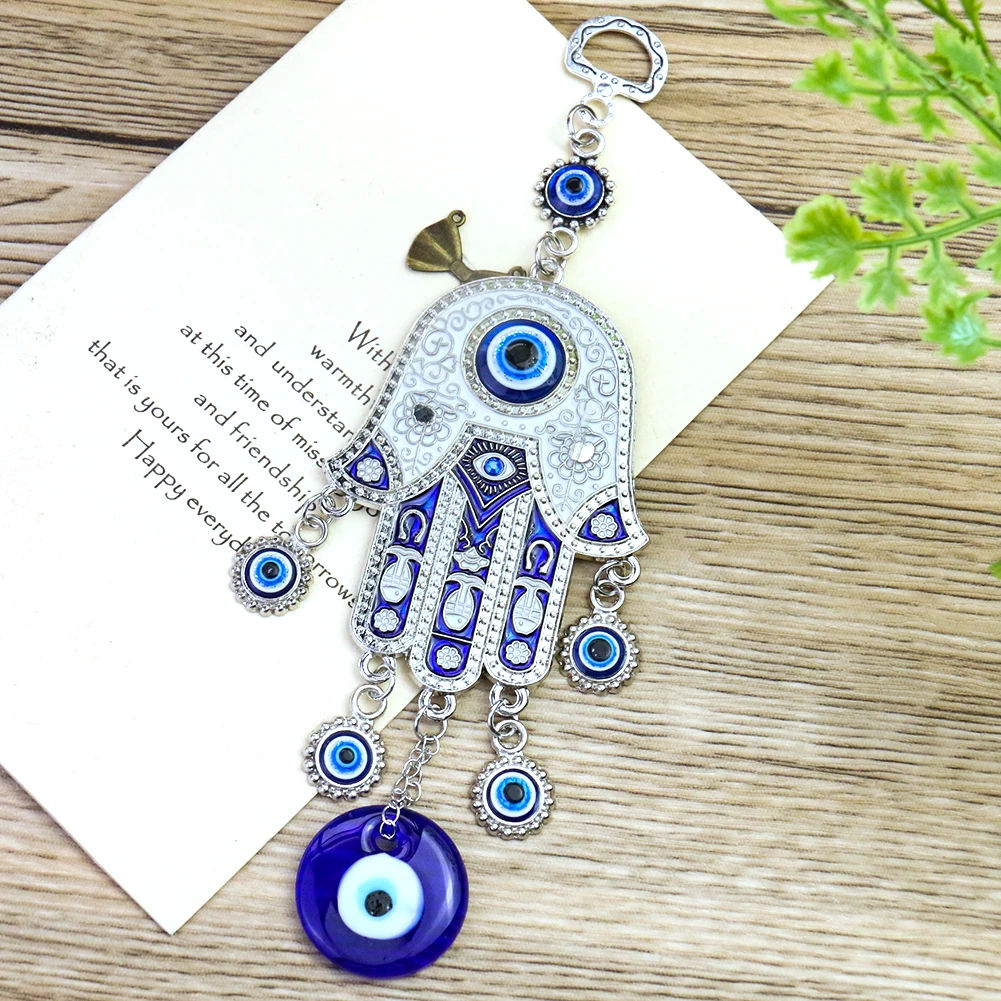 トルコのファティマの手のひら青い目キーホルダーイスラム教の悪 - Car Accessories Evil Eye のレビューと価格