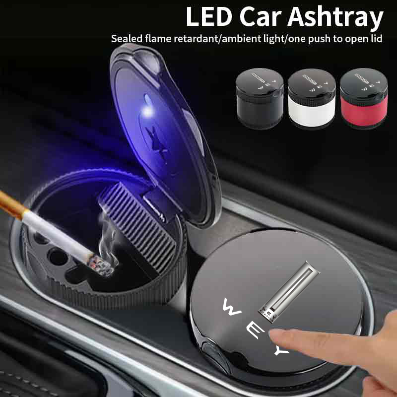ユニバーサル車 LED 灰皿コンテナシガー灰皿ホルダーインテ - Car Accessories Under 500 のレビューと価格