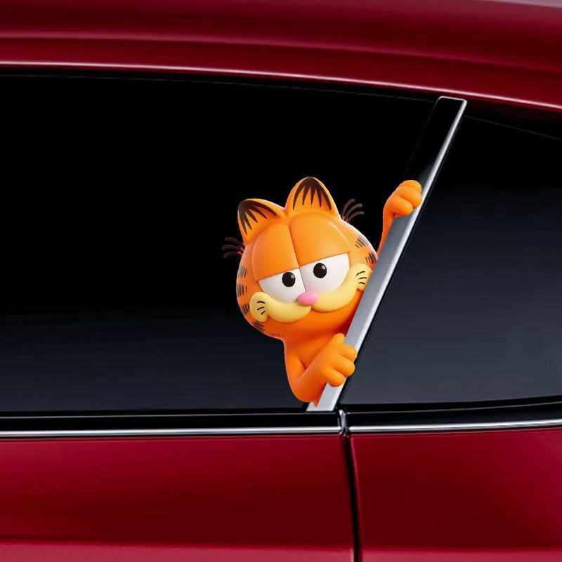 ガーフィールドアニメ漫画かわいい面白い密かに観察しているステ - Car Accessories Decoration のレビューと価格